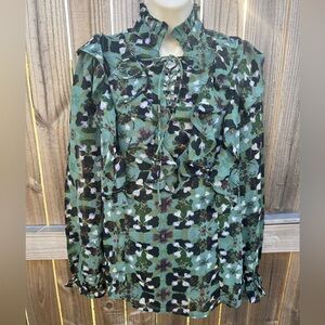 Elan Floral Ruffle Blouse - Boho Chic Medium